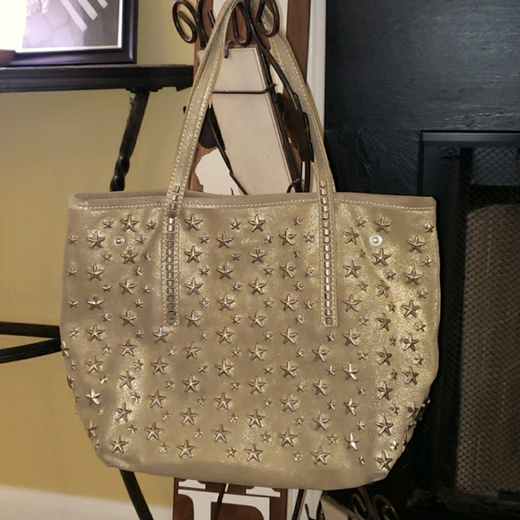 Jimmy Choo Handbags - 😍Jimmy Choo Starry Gold Studded Suede Bag😍